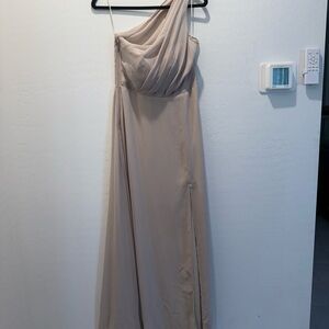 Birdy Grey One-Shoulder Beige Dress